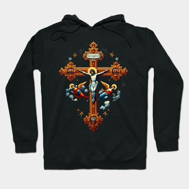 jesus christ cross - christian streetwear Hoodie by vaporgraphic